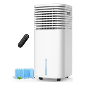 CENSTECH 4-in-1 Windowless Portable Evaporative Air Conditioner with Remote, Timer & Ice Packs