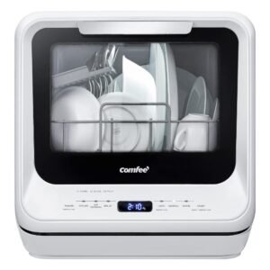 COMFEE’ Portable Countertop Dishwasher with High-Temp Wash – Compact Energy-Efficient Dishwasher