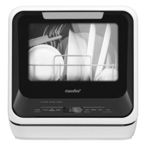 COMFEE’ Countertop Dishwasher with High-Temp Cleaning – Compact Energy-Efficient Dishwasher for Apartments