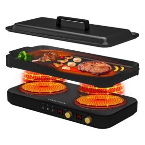 COOKTRON Portable Induction Cooktop with Removable Non-Stick Pan – Energy Efficient Countertop Induction Cooker for Home & Travel