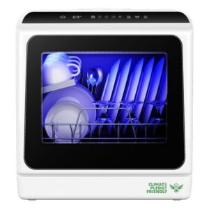 EUHOMY Countertop Dishwasher for Apartments – Compact Energy-Efficient Portable Dishwasher