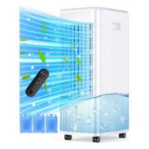 MYICY 35” Windowless Portable Evaporative Air Conditioner 3-in-1 Air Cooler with Oscillation & Remote