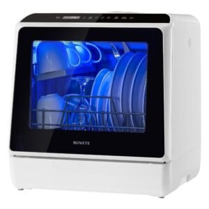 NOVETE Countertop Dishwasher for Apartments – Compact Portable Dishwasher with Energy-Efficient Cleaning