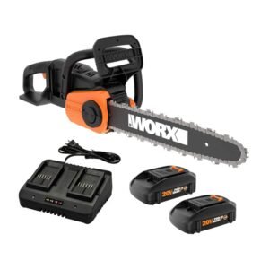 Worx WG384 40V Cordless Chainsaw 14-Inch Power Share with Auto-Tension, Battery & Charger Included